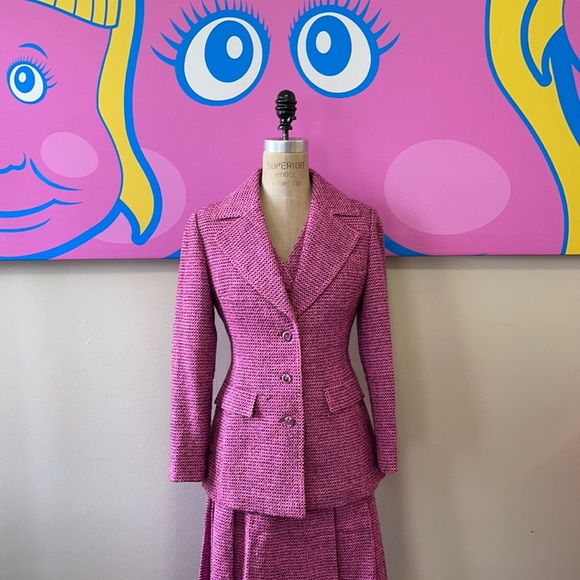 Vintage Dresses & Skirts - Vintge 1970s Tweed 3 pc Skirt Suit